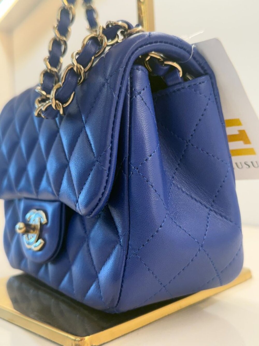 9073152CJ •(EH) Chanel Shoulder Bag Blue Leather - Picture 3 of 11